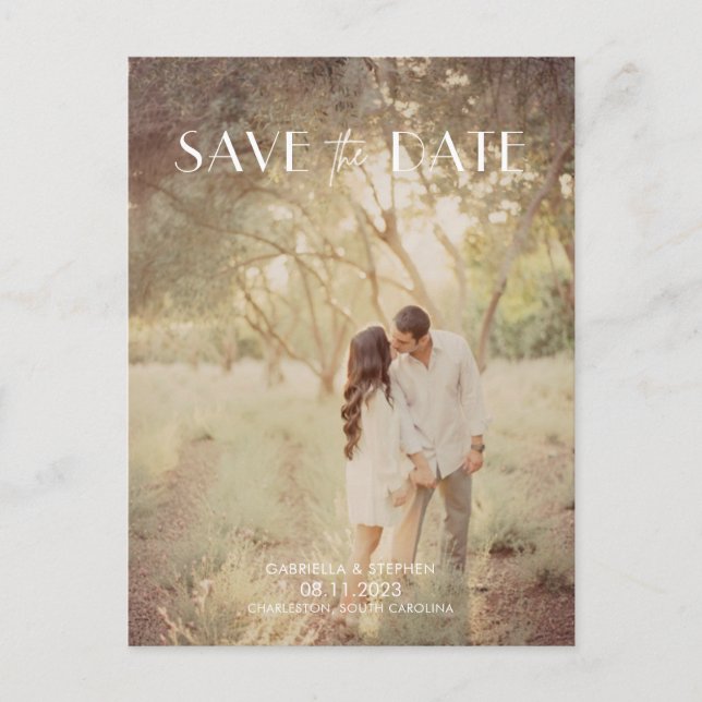 Cartes de faire-part de mariage avec photo moderne (Devant)