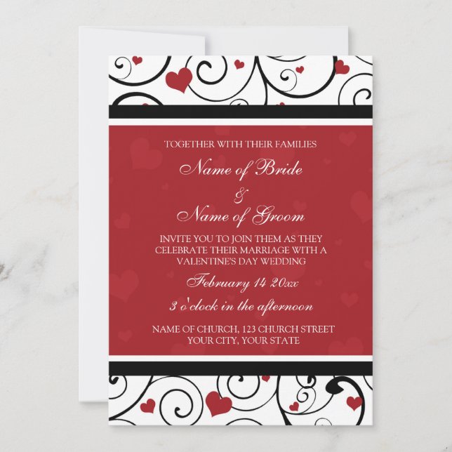 Cartes de Faire-part de mariage de la Saint-Valent (Devant)