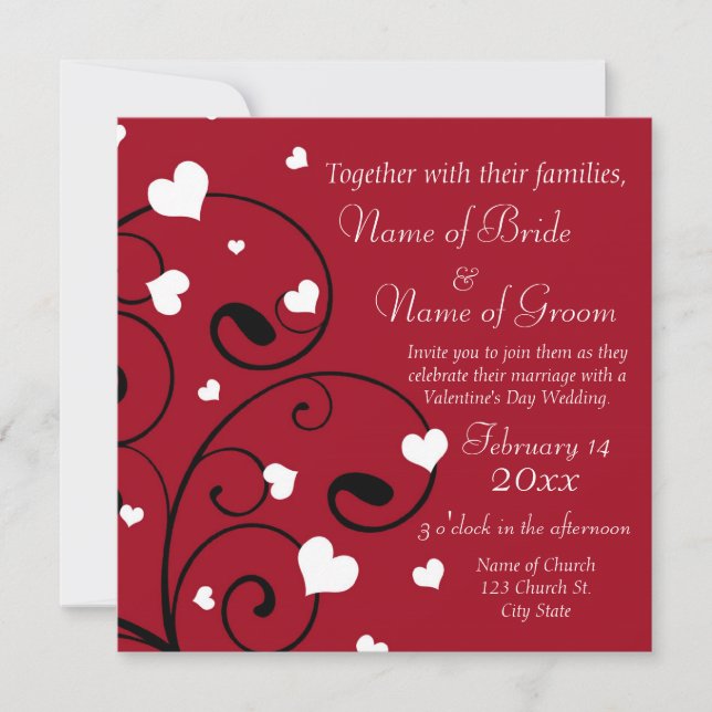 Cartes de Faire-part de mariage de la Saint-Valent (Devant)