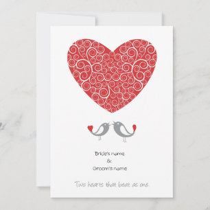 cartes de faire-part de mariage d'oiseaux lointain