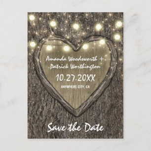 Cartes de Faire-Part de Mariage en Chêne Sculpté R