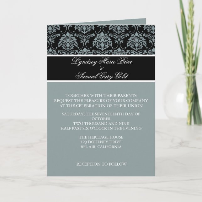 Cartes de Faire-part de mariage, ornement (Devant)