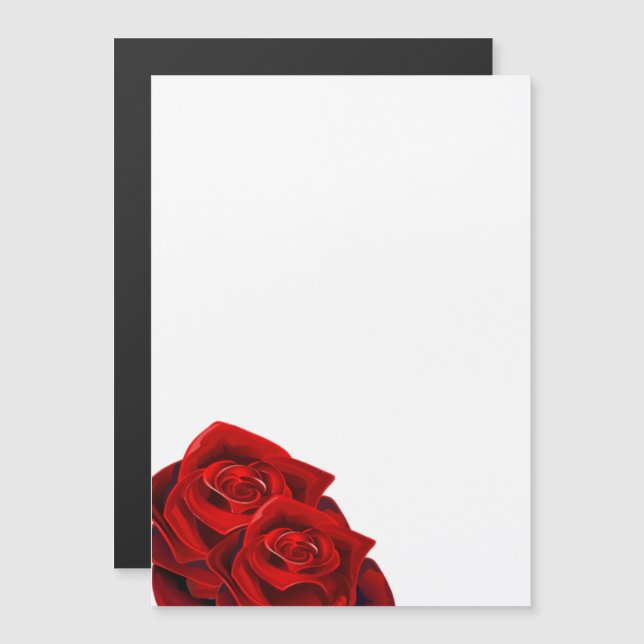 Cartes de faire-part de mariage Red Roses (Devant / Derrière)