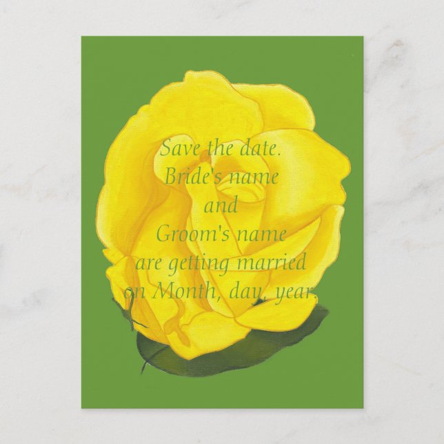 Cartes de faire-part de mariage rose jaune vif (Devant)