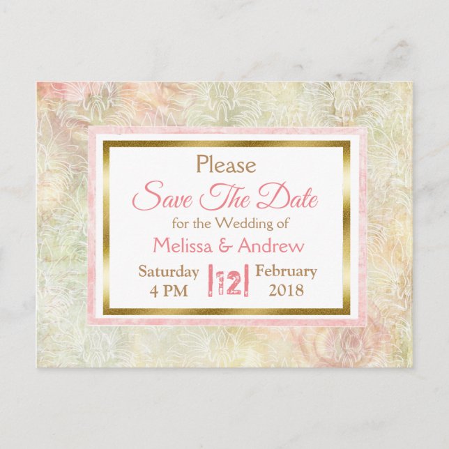 Cartes de faire-part de mariage Rose Pastel pour a (Devant)