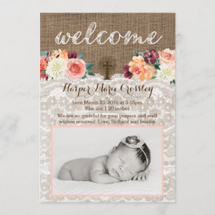 Cartes de faire-part de naissance d'automne