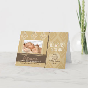 Cartes de Faire-part de naissance Initiales pour b