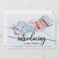 Cartes de Faire-part de naissance photo de la call