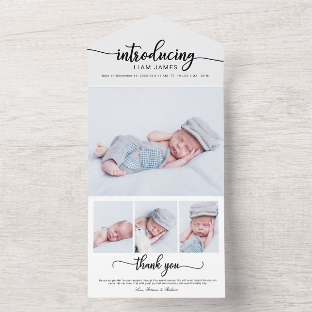 Cartes de Faire-part de naissance photo de la call (À l'intérieur)