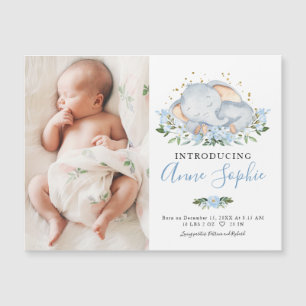 Cartes de Faire-part de naissance photo Eléphant m