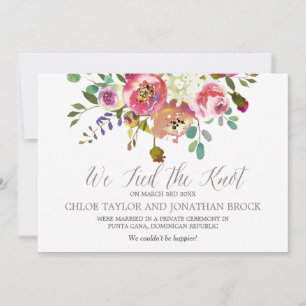 Cartes de Faire-part d'Elopement Bouquet Aquarelle