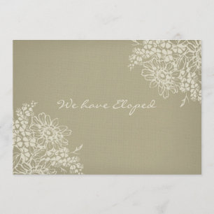 Cartes de Faire-part Floral Elopement vintage