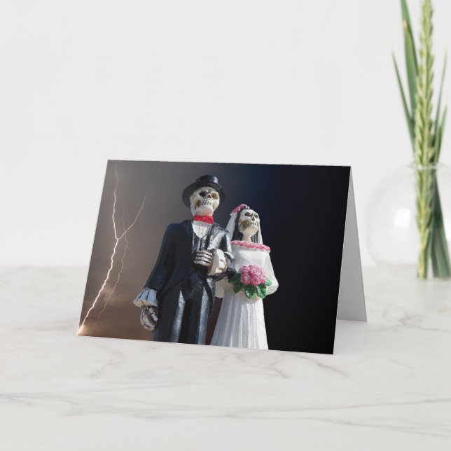 CARTES DE FÉLICITATIONS MARIAGES GOTHC SKELETON (Devant)
