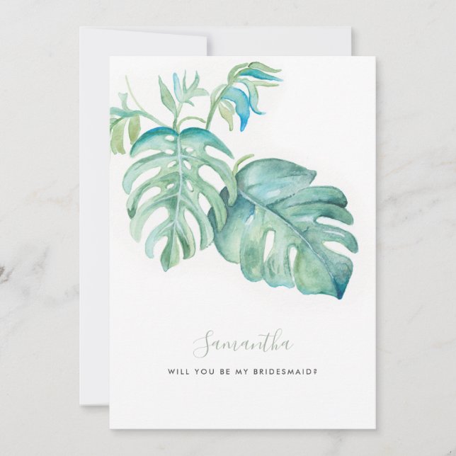 Cartes de femme de chambre d'aquarelle Tropical Gr (Devant)
