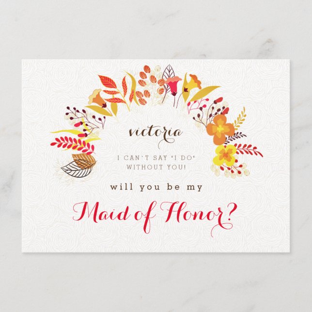 Cartes de femme de ménage du Fleur sauvage de bois (Devant)