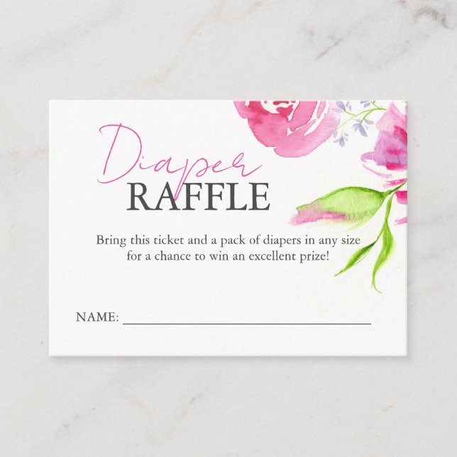 Cartes de fermeture baby shower Déchets Raffle Flo (Devant)