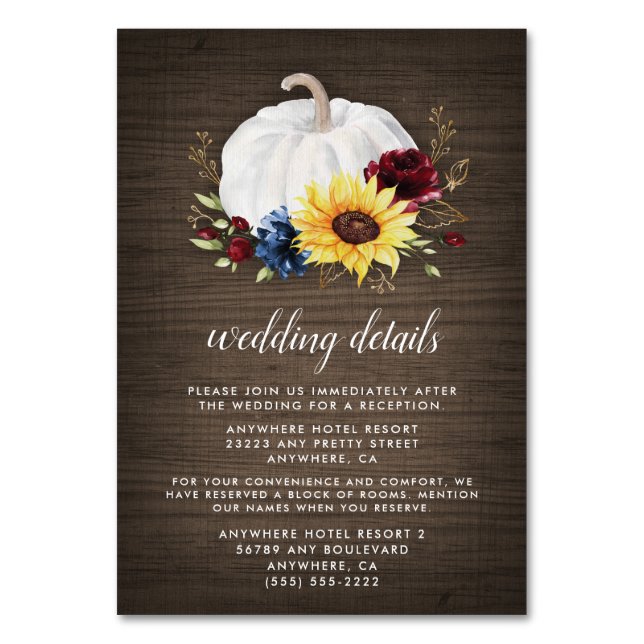 Cartes de fermeture Mariage de tournesol Citrouill (Par défaut)