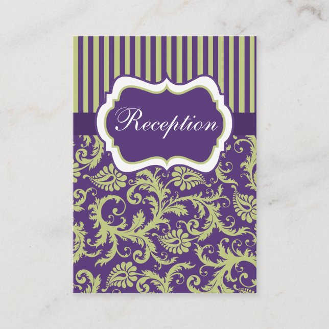 Cartes de fermeture verte et violette et Damas (Devant)