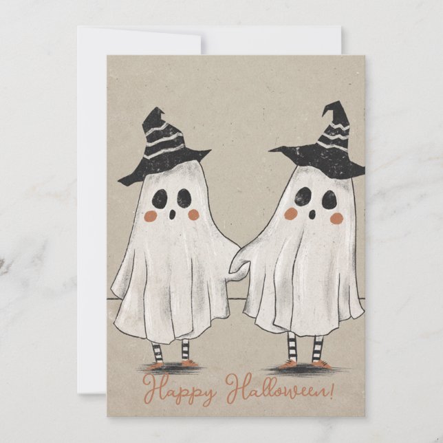 Cartes de fête des Fantômes d'Halloween (Devant)