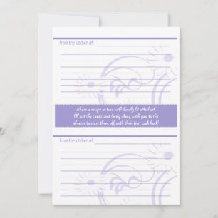 Cartes de Fête des mariées et de recette Violet