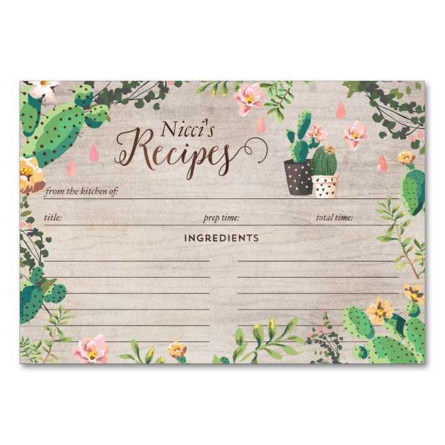 Cartes de Fête des mariées Recette Cactus du déser (Devant)