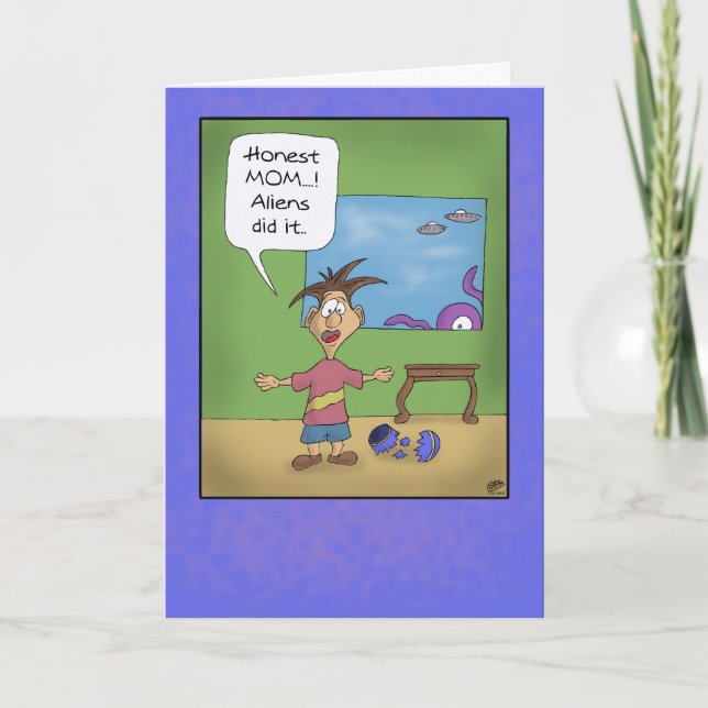 Cartes de Fête des mères amusantes : les Aliens l' (Devant)