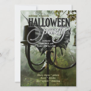 Cartes de fête d'Halloween Forêt d'ailes de chauve