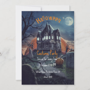 Cartes de fête Halloween de maison hantée