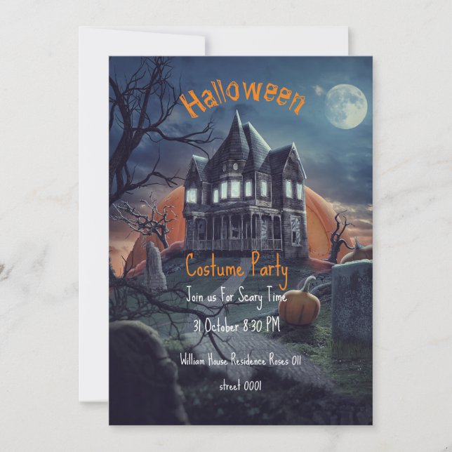 Cartes de fête Haunted House Halloween (Devant)