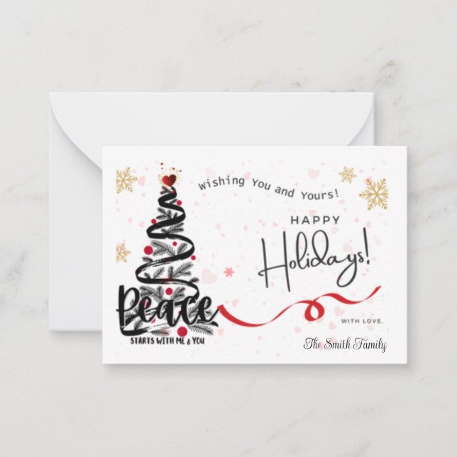 CARTES DE FÊTE PERSONNALISÉES POUR LA PAIX (Devant)