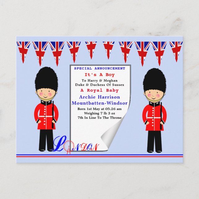 Cartes de fête Royal Baby (Devant)