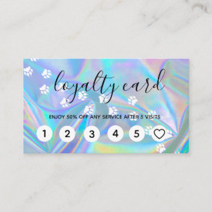Cartes de fidélité du service de toilettage hologr