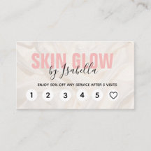 Cartes de fidélité élégantes en soie rose