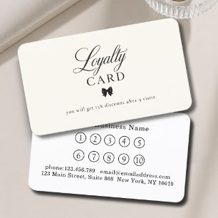 Cartes de Fidélité Élégantes Noir Beige 10