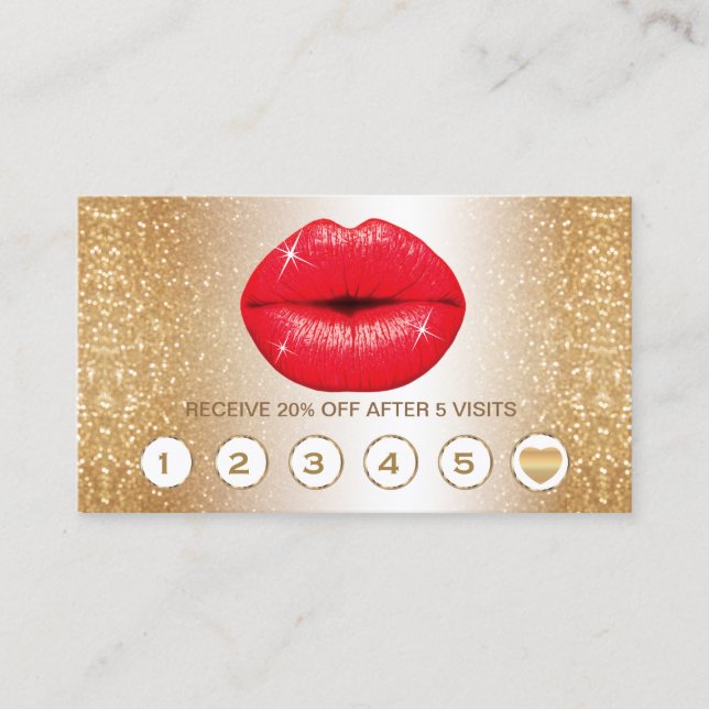 Cartes de fidélité Gold Parties scintillant et Red (Devant)