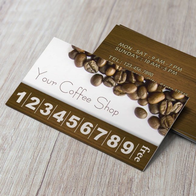 Cartes de fidélité pour café Elegant Coffee Beans (Créateur téléchargé)