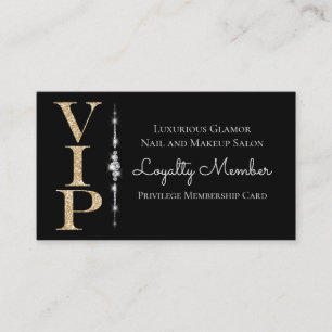 Cartes de fidélité VIP Diamants Noirs Paillettes D