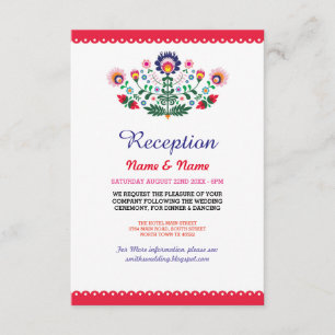 Cartes de fiesta de réception de mariage Insertion