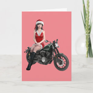CARTES DE FILLES DE BIKER BIKER MOTORCYCLE DE NOËL