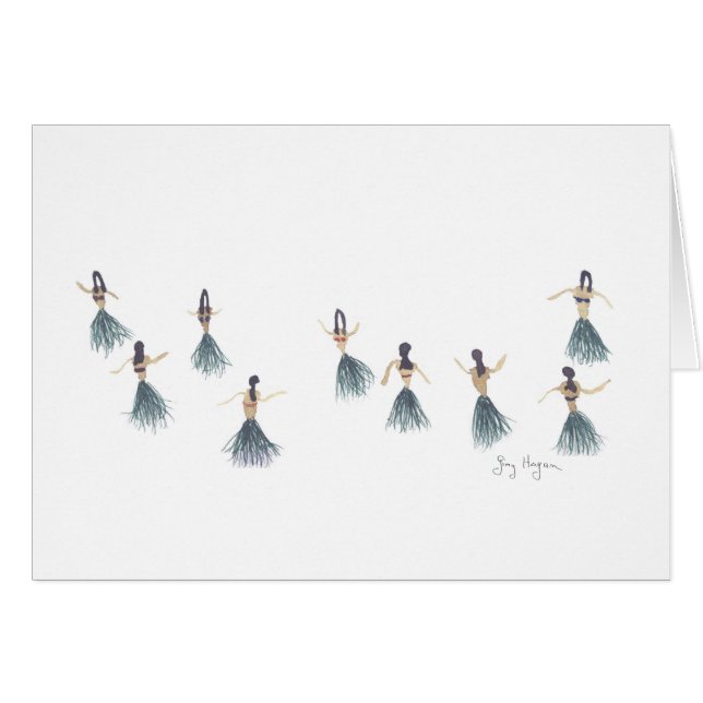 Cartes de filles de danse polynésienne (Devant horizontal)