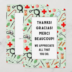 Cartes de fin de année d'appréciation des infirmiè