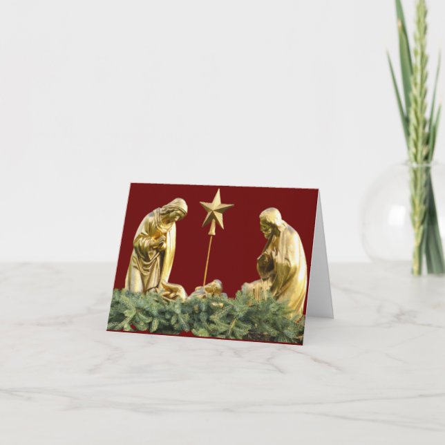 Cartes de fin de année de la nativité or (Devant)
