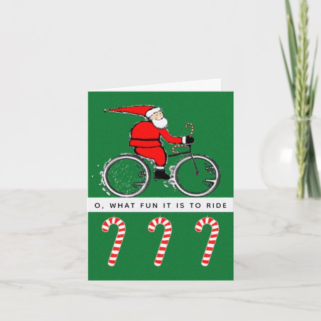 Cartes de fin de année de Noël à vélo (Devant)