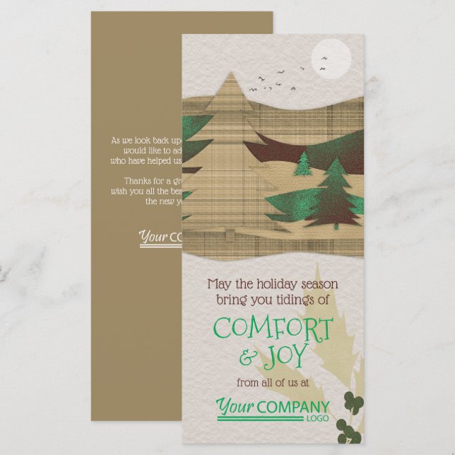 Cartes de fin de année de Noël de l'entreprise Bro (Devant / Derrière)