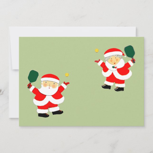 Cartes de fin de année de Noël de Pickleball (Devant)