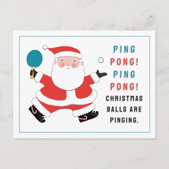 Cartes de fin de année de Noël de tennis de table (Devant)