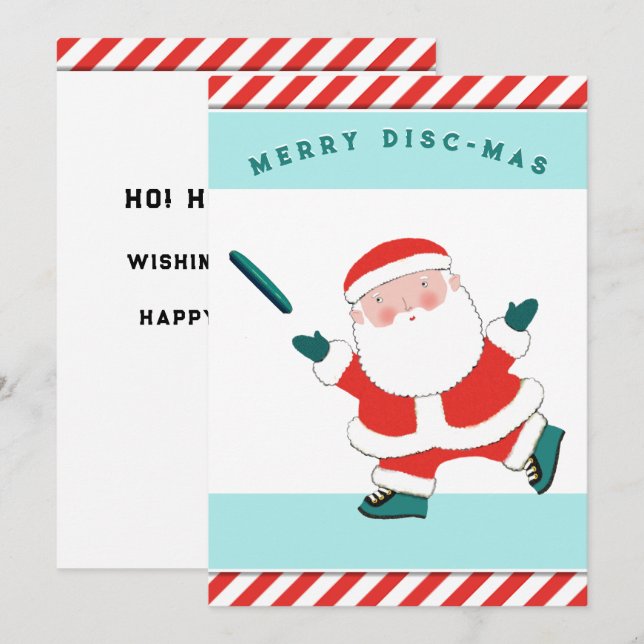 Cartes de fin de année de Noël Frisbee (Devant / Derrière)