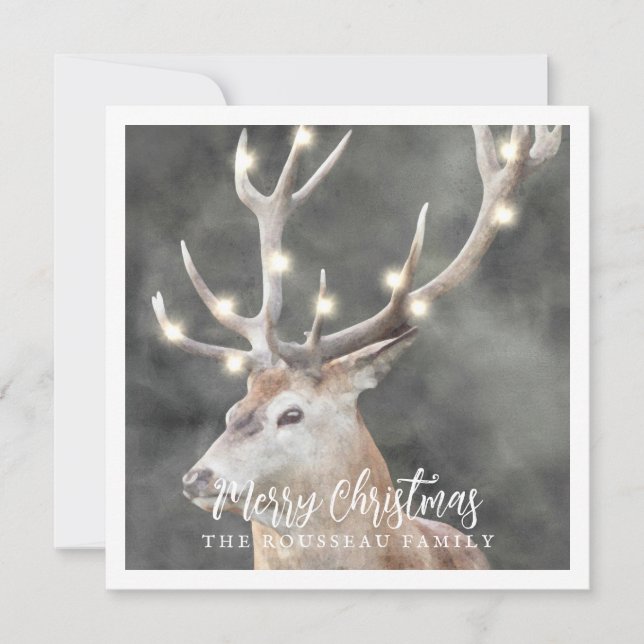 Cartes de fin de année de Noël hiver Reindeer (Devant)