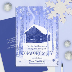 Cartes de fin de année d'entreprise Cabine Blue Lo