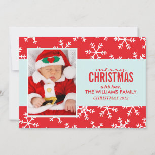 Cartes de fin de année Motifs de Red Snowflakes